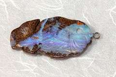 Natural Bolder Opal Carved Fish