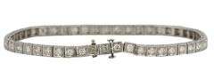 Vintage 2.60ctw Round Diamond Milgrain Square Tennis Bracelet in Platinum