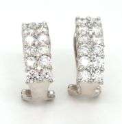 14kt White gold 1.60ctw double row diamond earrings