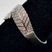 CZ Gemstone Feather Ring in Sterling Silver