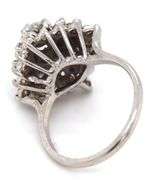 Sparkling Vintage 14K WG Pyramid of Diamonds Ring