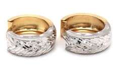 Versatile 14k W&Y Reversible Huggie Earrings