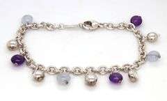 Tiffany & Co amethyst Chalcedony gemstone Fascination beaded bracelet