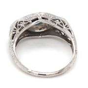 Vintage 18kt White gold sapphire and diamond ring