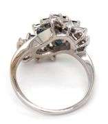 14kt White gold 1.15ctw diamond and blue sapphire cluster ring