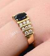 Lively 14K Sapphire and Diamond Ring