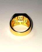 Men's 14 Kt Gold Plate 5.75 Cttw. Lab Simulated Diamond Ring.