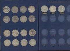 Nice Complete Set of all 35 Franklin Half Dollars 1948 to 1963-D in album