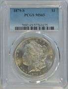 Super Gem BU 1879-S Morgan Silver Dollar. PCGS MS65