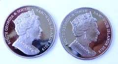 2 South Georgia & Sandwich Islands 2 Pounds Coins