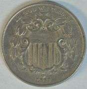 Fully struck AU/Unc 1869 Shield Nickel