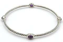 David Yurman amethyst station bangle bracelet