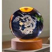 3D Dragon Ball Night Light with Wooden Base