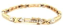 14kt Yellow gold 1.05ctw channel set diamond link X bracelet