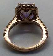 14K Rose Gold Ring with Diamonds & Bi-color Topaz