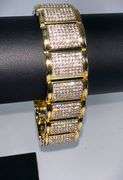 Huge 113.5 Gram 14 Kt Gold Plate Italian Designer Link Bracelet