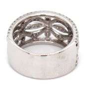 10kt White gold 0.50ctw wide diamond accent band
