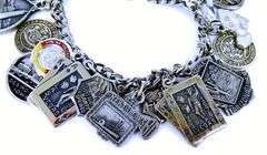 Vintage Sterling Silver Loaded Travel Charm Bracelet