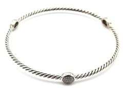 David Yurman pave station bangle in 925 sterling silver