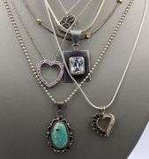 Vintage 925 sterling silver group lot of 8 necklaces