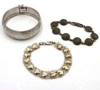 Group lot of 3 Vintage 925 sterling silver bracelets