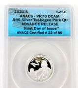 .999 Silver Tuskegee Park Quarter, Certified