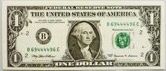 Superb Crisp 1999 $1 Note N.Y. Fancy Radar Number 69444496!