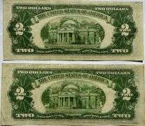 Two 1928 G Red Seal $2 US Notes