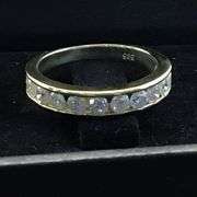 14K Yellow Gold Round Brilliant Cut Diamond Wedding Band