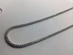14K White Gold lab Diamond Tennis Necklace
