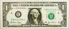 Superb Crisp 2003 $1 Note Richmond Fancy Radar Number 64111146!