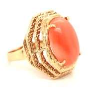 Feminine 14K YG Coral Ring