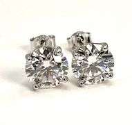 Sparkling 2 Ct White Lab Simulated Diamond Earrings