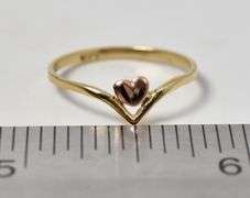 Dainty 14K Yellow Gold Heart Motif Ring