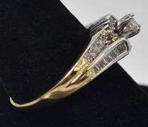 Sparkling 14K Yellow and White Gold Diamond Ring