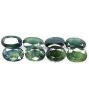 Heated only! 9.60ct blue green Sapphire set