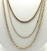 Group lot of 3 vintage 925 sterling silver chains