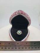 Victorian natural emeralds and diamond accent ring