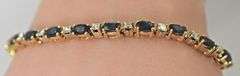 Classic 14K Yellow Gold Sapphire and Diamond Bracelet