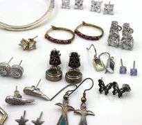 Group lot of Vintage 925 sterling silver earrings