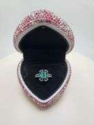 Victorian natural emeralds and diamond accent ring