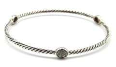 David Yurman pave station bangle in 925 sterling silver