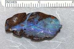 Natural Bolder Opal Carved Fish