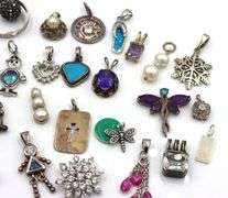 Vintage 925 sterling silver group lot of pendants