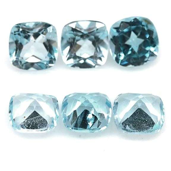 Matched! 6 piece 11.88ct full fire sky blue Topaz set