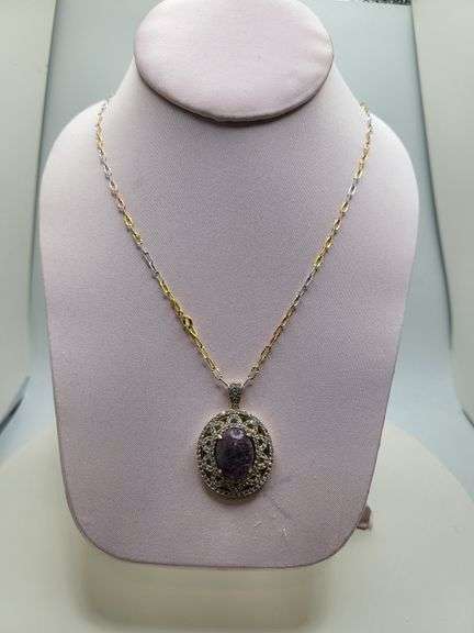 Extremely fine quality one Cabochon Ruby and Sapphire pendent in silver, GGA certfied