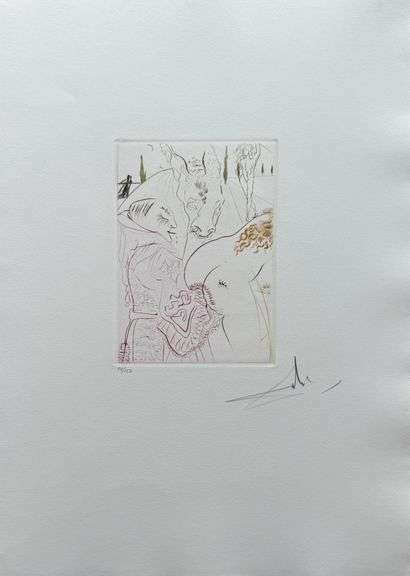 Highly Collectible and Rare Salvador Dali Hand-signed Original Engraving
