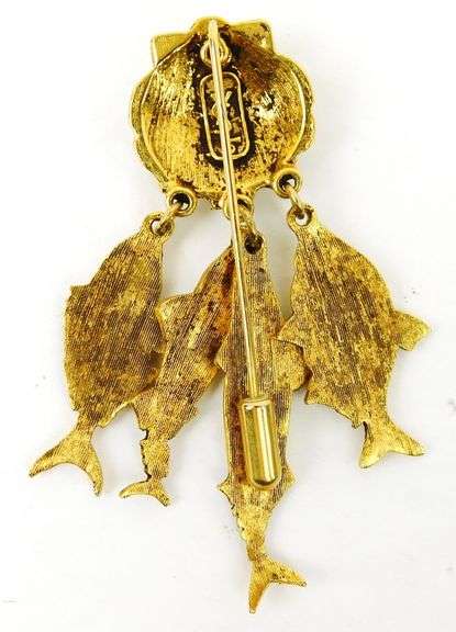 Vintage YSL Dangly Fish Stick Pin