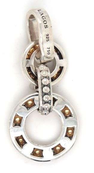Lagos Caviar 2 tone Interlocking pendant