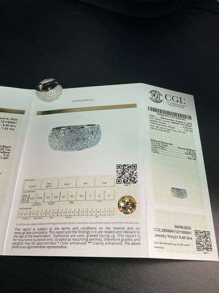 CERTIFIED BRAND NEW 18K WHITE GOLD DIAMOND BAND